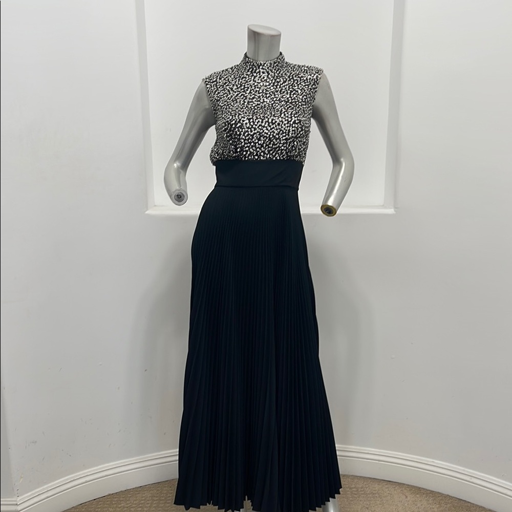 Victoria Royal LTD Vintage 60’s  Sleeveless Sequin Accordion Maxi Dress Size 10